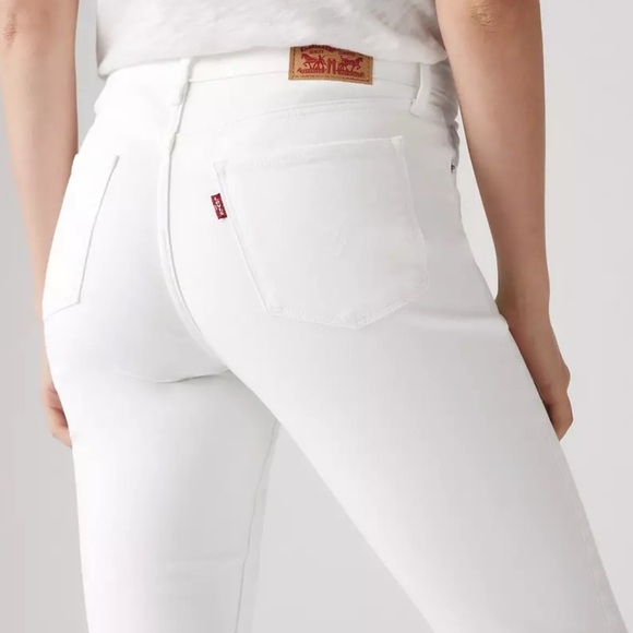Levi's White Classic Straight Leg Jeans Women's Size 27 Denim Pants - Picture 3 of 9